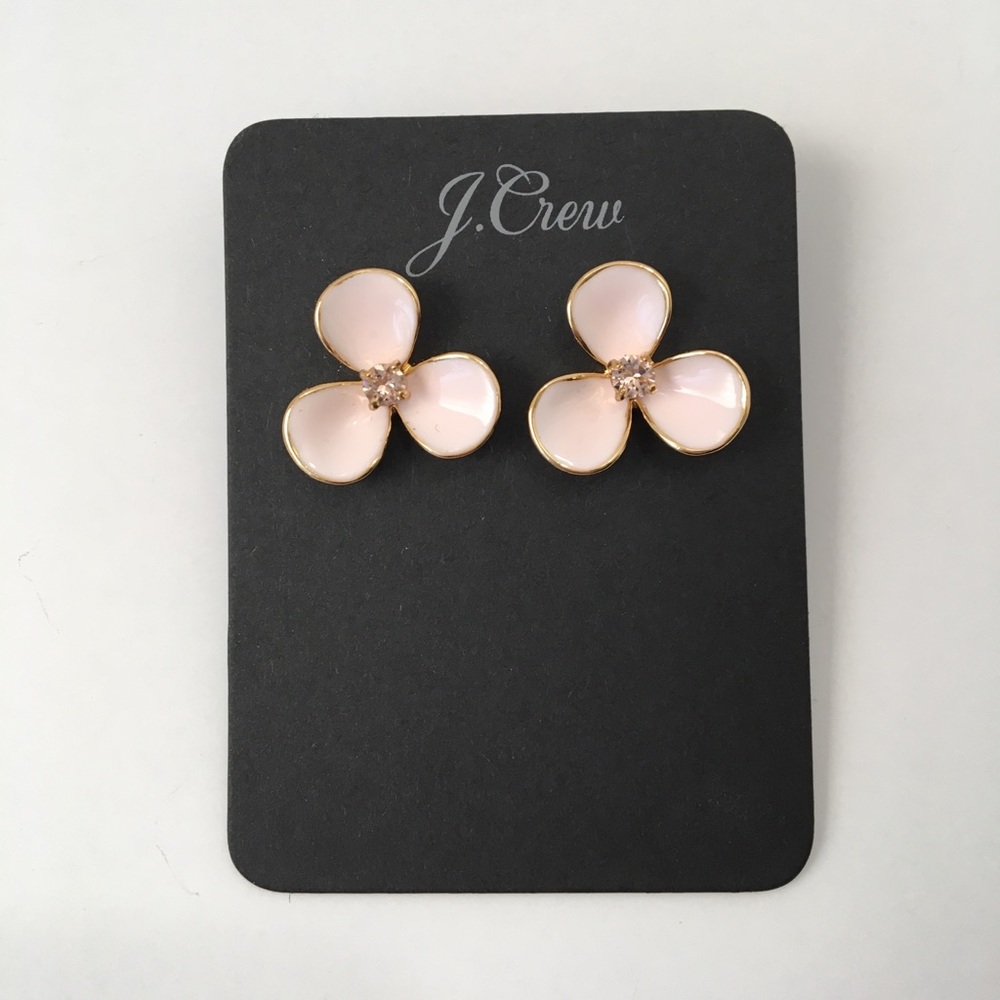 J. Crew Flower Earrings in Pale Pink